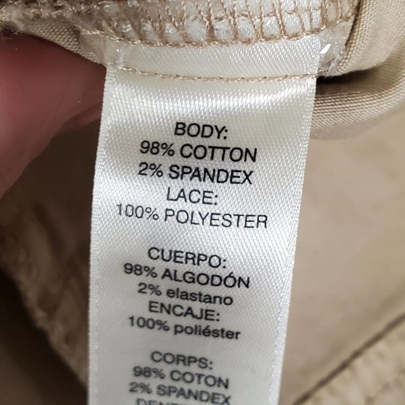 Chico's Lace Applique Utility Jacket Khaki White Size 2 Petite - Picture 11 of 16